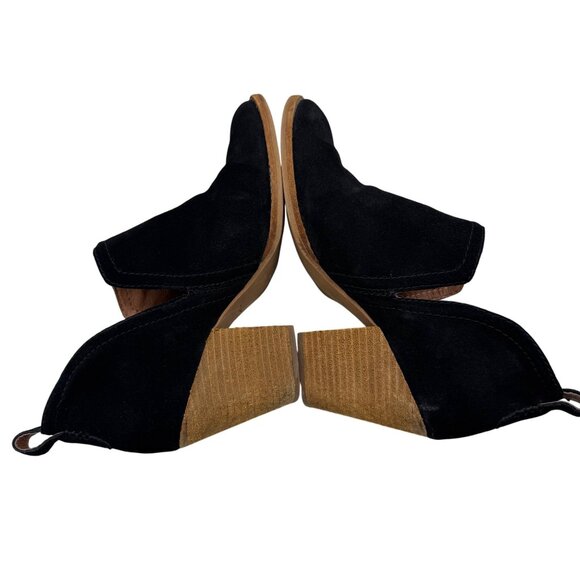 Jeffrey Campbell Rosalee Black Suede Leather Side slits ankle booties Women sz8 - Picture 6 of 10